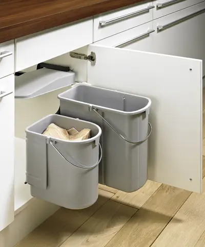 Hettich Bin.it Classic 2X für Schrankbreite 500 mm, 29 Liter,  Kunststoff grau 9132340