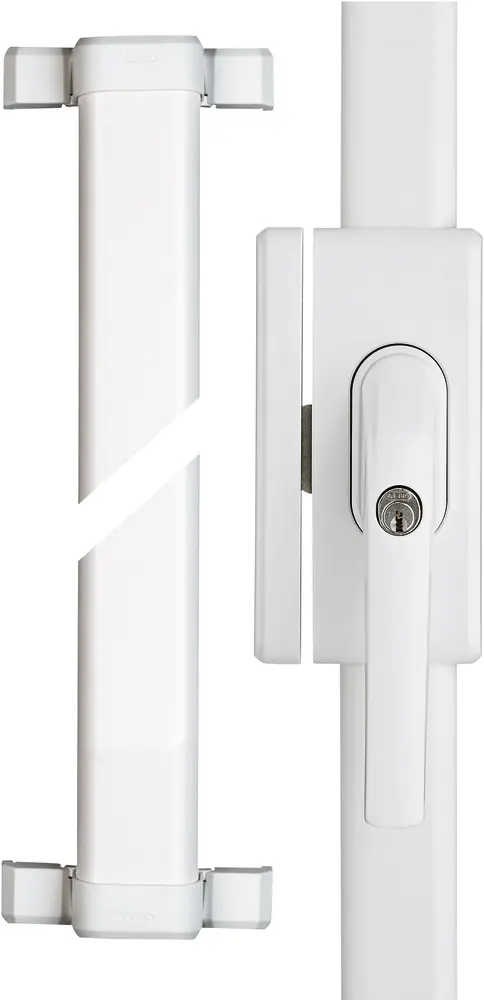 Abus Fenster-Stangenschloss FOS650 mit 3-Punkt-Verriegelung, ohne Riegelstangen, weiß