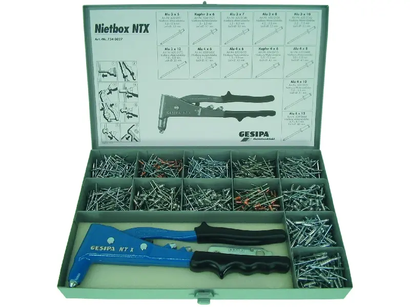 Gesipa Niet-Box NTX im Metallkasten 12 Sorten 754.27