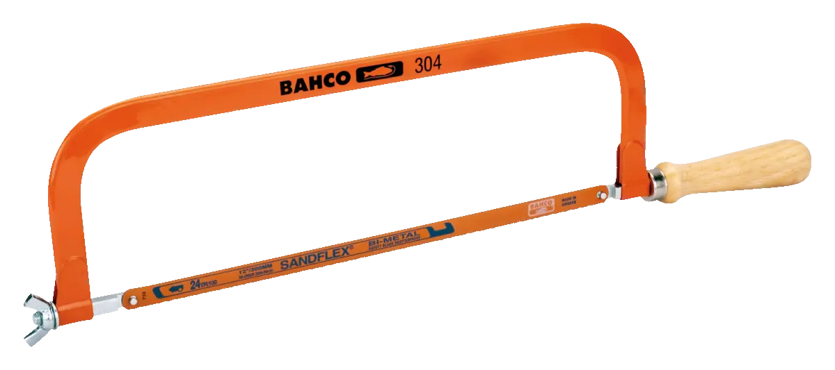 Bahco Metallsägebogen 300 mm mit Sägeblatt und Holzgriff 304