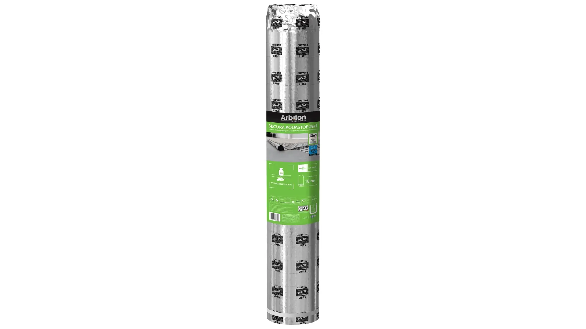 Arbiton SECURA AQUASTOP FLEX Trittschalldämmung mit integrierter Aquastop Dampfsperre & Band,
