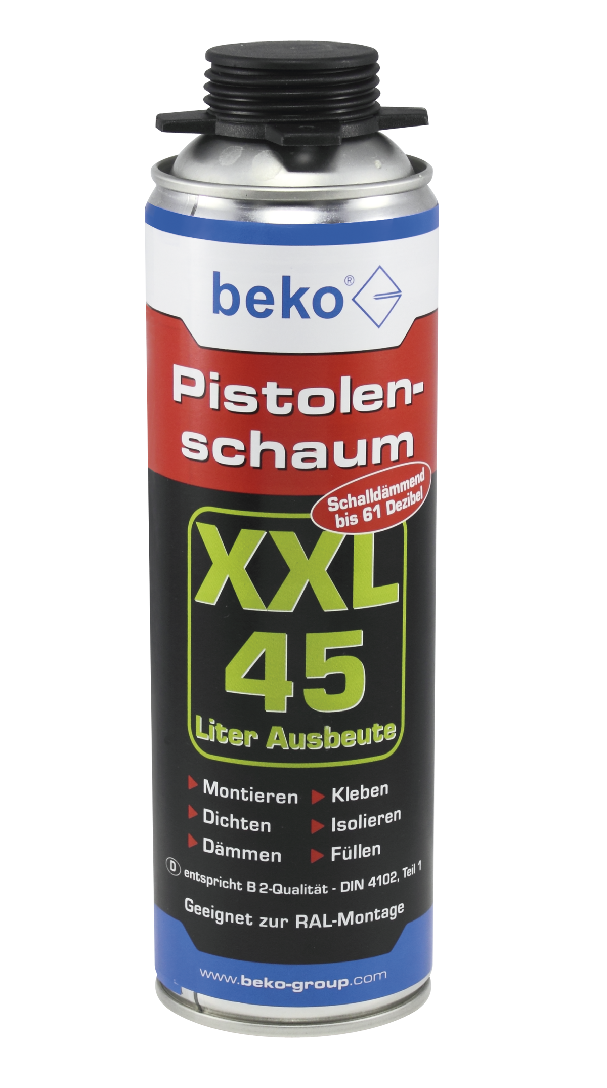 Beko Pistolenschaum XXL - 451-Komponenten Polyurethanschaum 500 ml Dose, B2-Qualität,  280 545