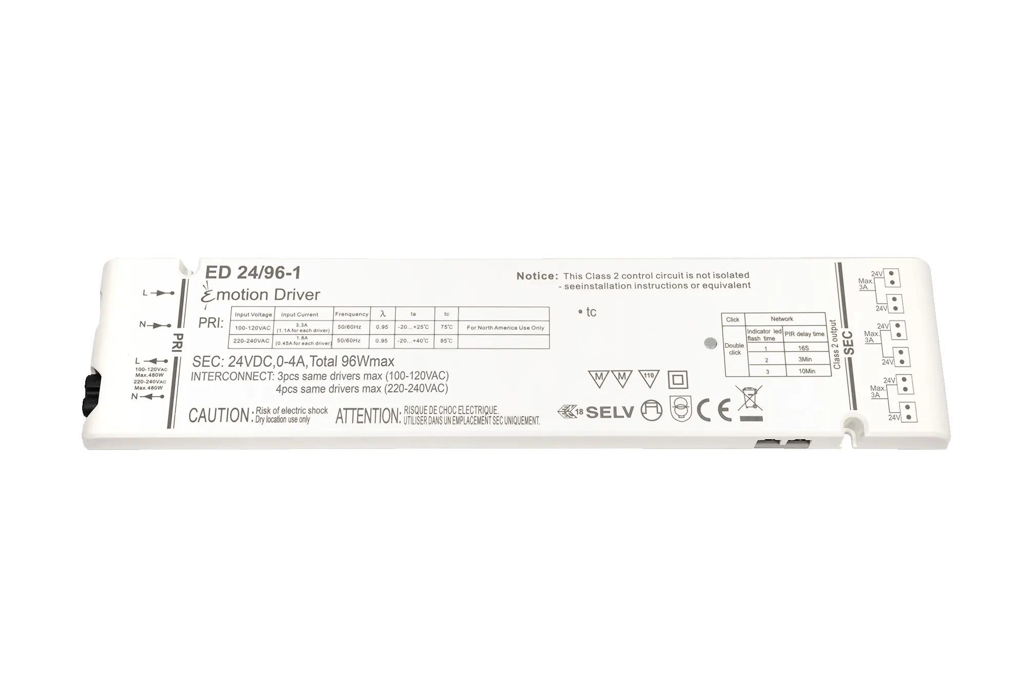 LS LED Emotion Driver 24 V, 96 W, 110 V/240 V, inkl. CCC-Prüfzeichen