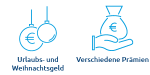 Icon Urlaubs- und Weihnachtsfeld und Verschiedene Prämien