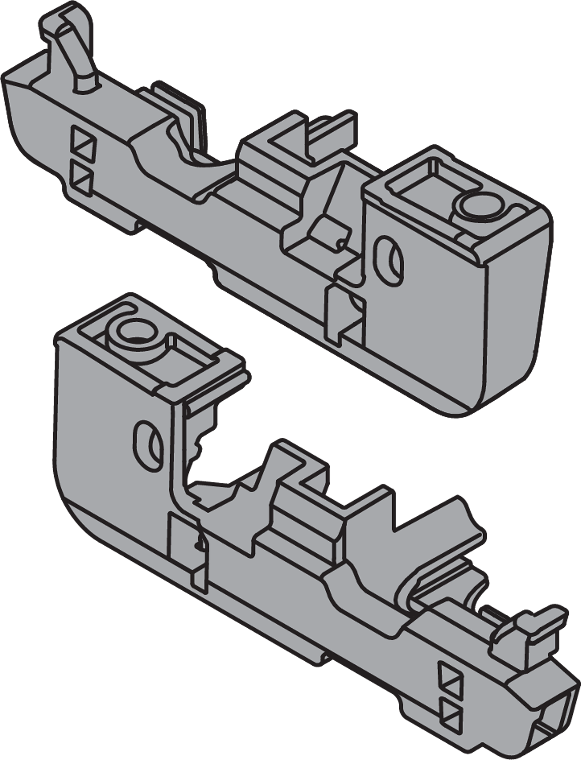 Blum Movento Tiefenverstellung, links/rechts, für Kupplung T51.7601, RAL 7037 staubgrau