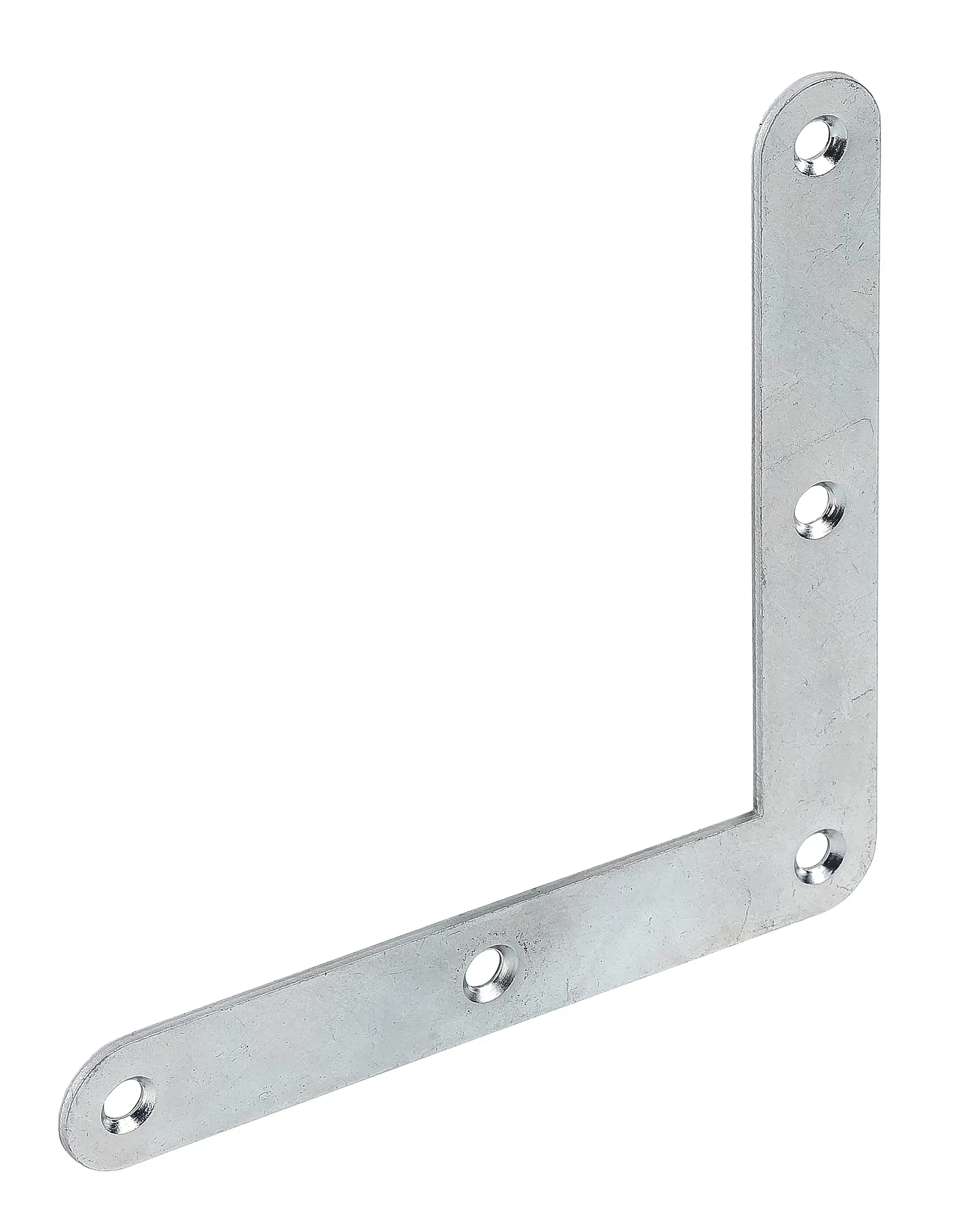 Vormann Eckwinkel 100X15, abgerundet, mit versenkte Löche, verzinkt