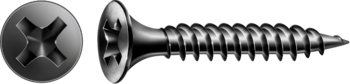 Spax GIX-A Trockenbauschraube Ø3,9x45mm, H2, Trompetenkopf, Feingewinde, Phosphatisiert schwarz,