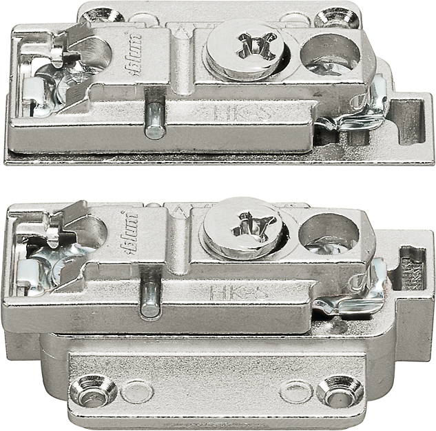 Blum Clip Montageplatte 0 mm, gerade (31 mm), Zink, Schrauben, HV: Exzenter, links/rechts, für