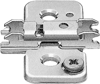 Blum Clip Kreuzmontageplatte 0 mm, Stahl, vormontierte Systemschrauben, HV: Exzenter, vernickelt