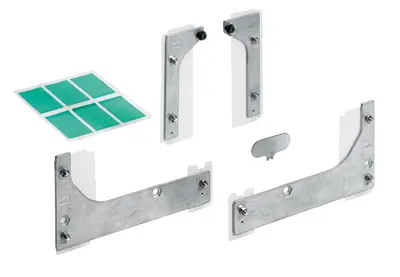 Hettich SlideLine M Ergänzungsset für gedämpfte, geklebte Glastüren  9184566
