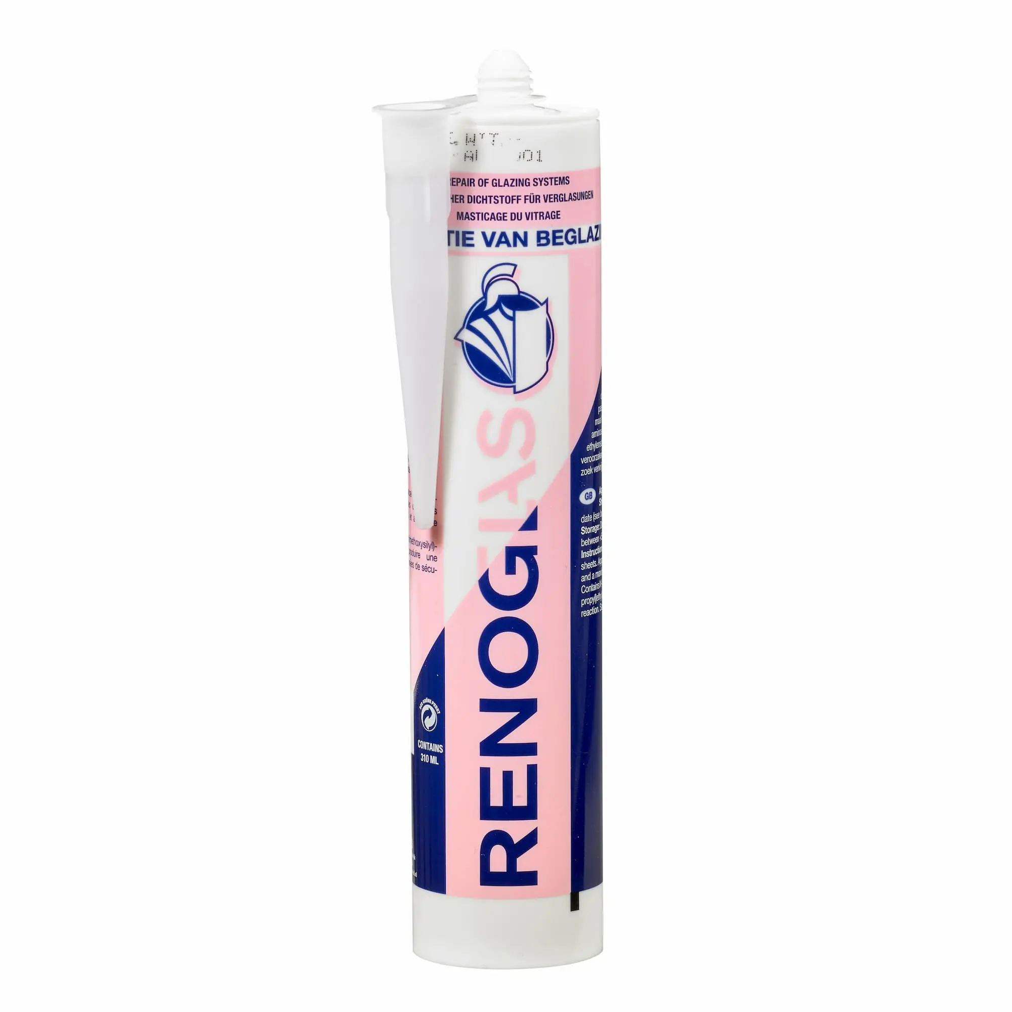 RENOGLAS Fenstersilikon cremeweiß, 310ml, dauerhafter Veriegelungskitt,