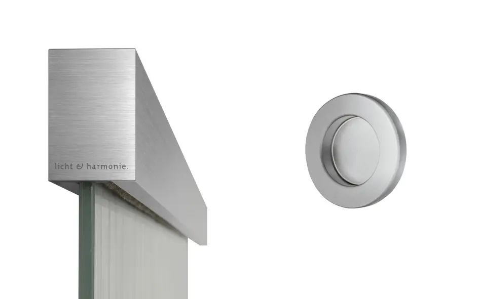 Licht & Harmonie Schiebetürbeschlag Tvin 2.0 für 1-flg. Glastür, Edelstahl finish, 1600001001102