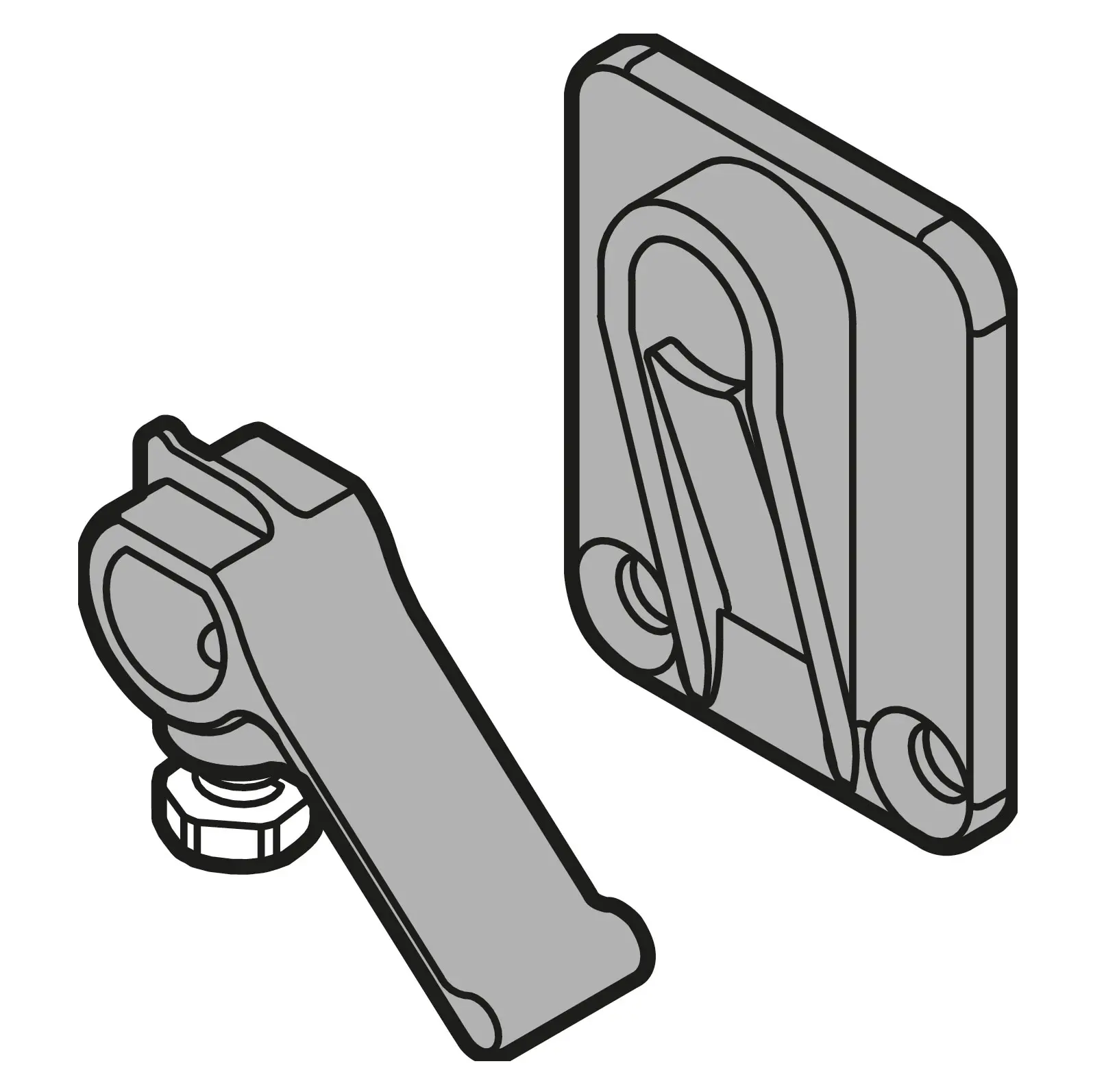 Blum CABLOXX Synchronisierung, Set (Aufnahme links/rechts, 2 Hebel), schwarz