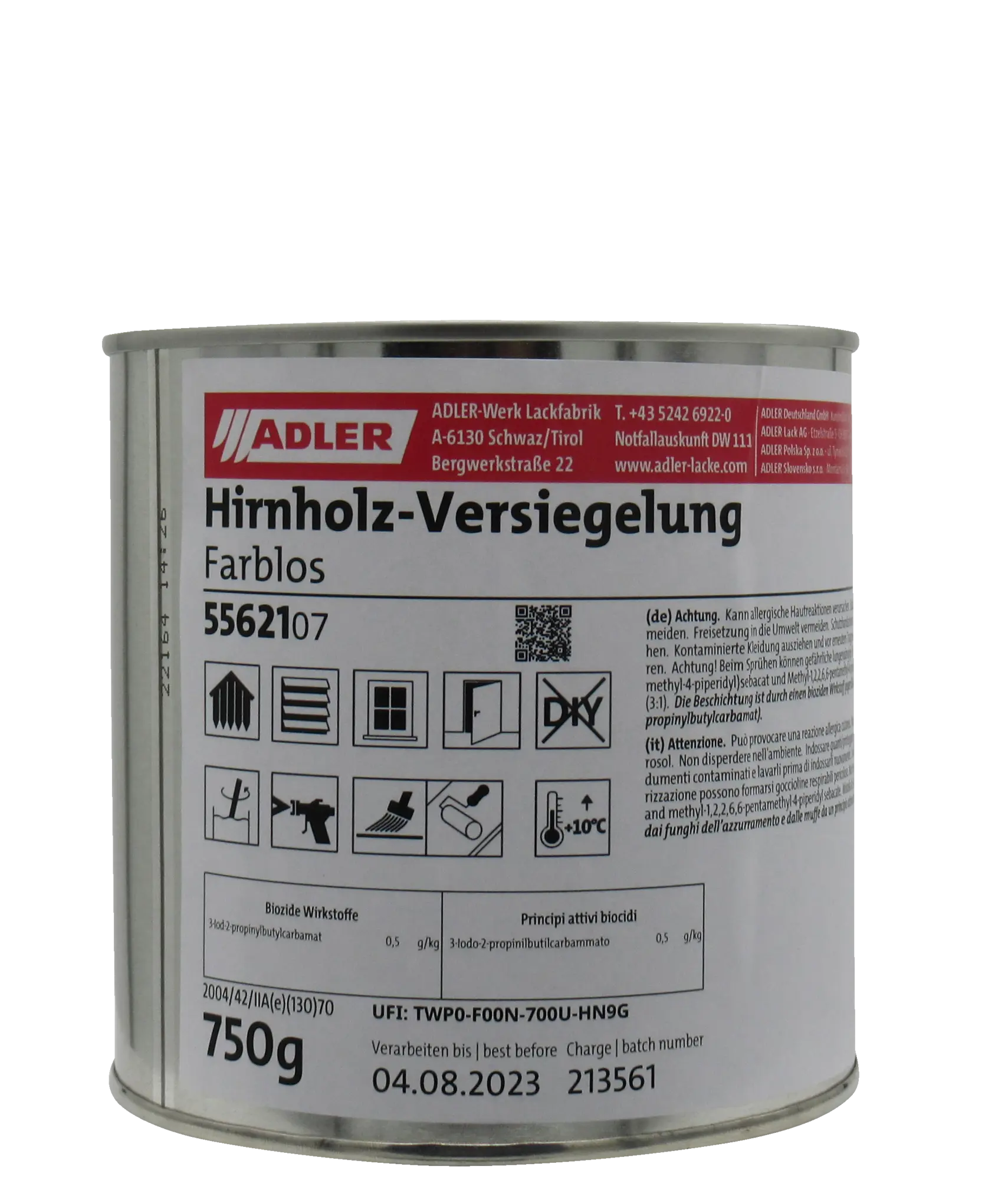 Adler Aquawood Endgrain-Sealer, Hirnholz-Versiegelung, farblos,  750g,
