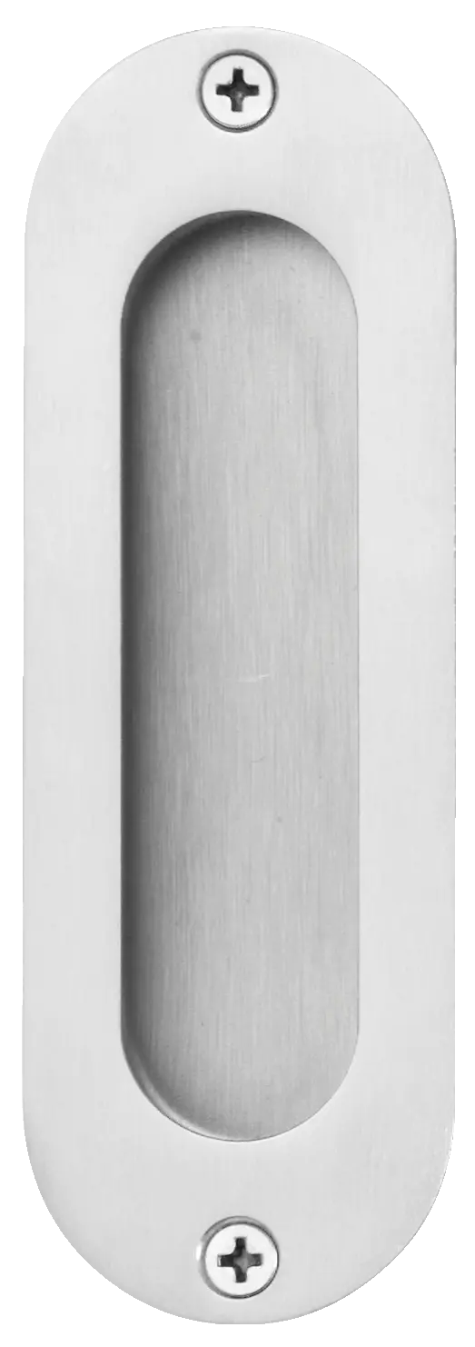 GenoTop Schiebetürmuschel 466, Edelstahl matt gebürstet, oval, ungelocht, inkl. Schrauben