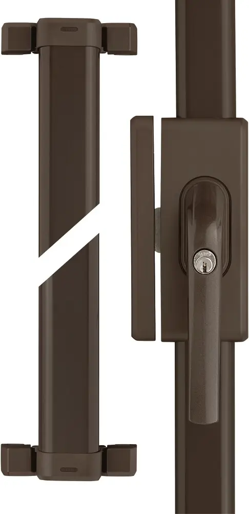 Abus Alarm Fenster-Stangenschloss FOS650A mit 3-Punkt-Verriegelung, ohne Riegelstangen, braun