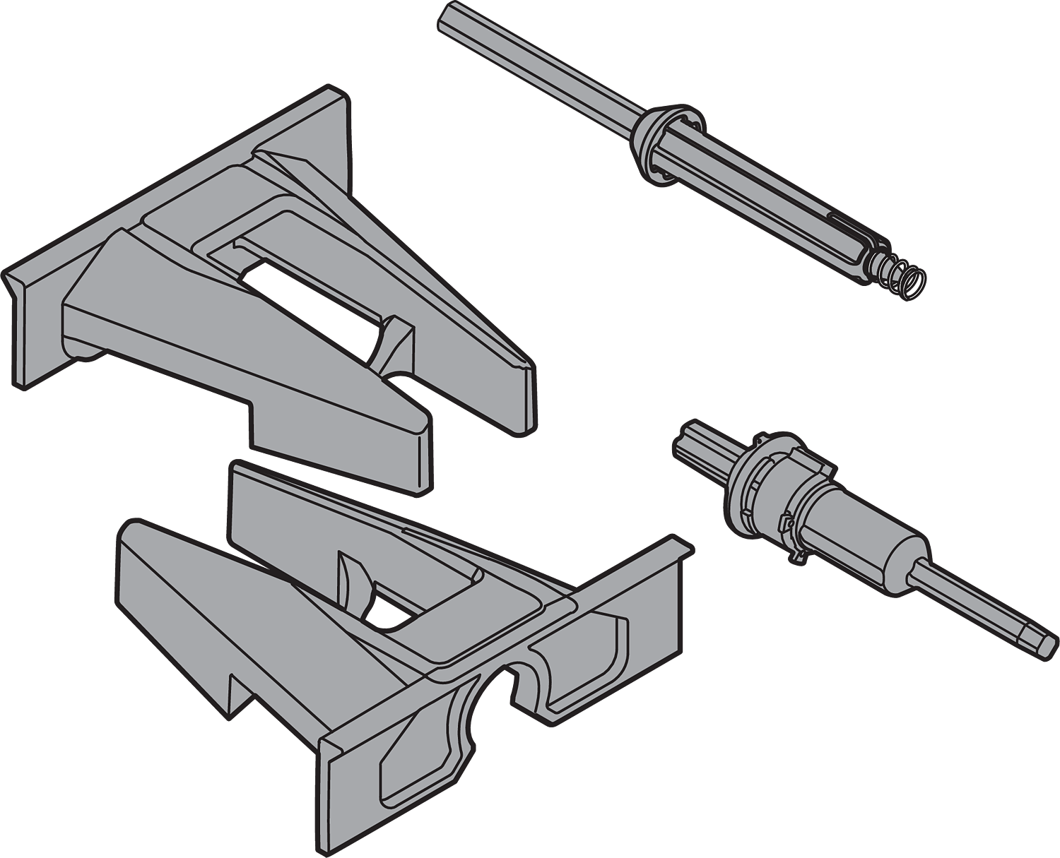 Blum Tip-On Synchronisierung Ritzel-Set, RAL 7037 staubgrau