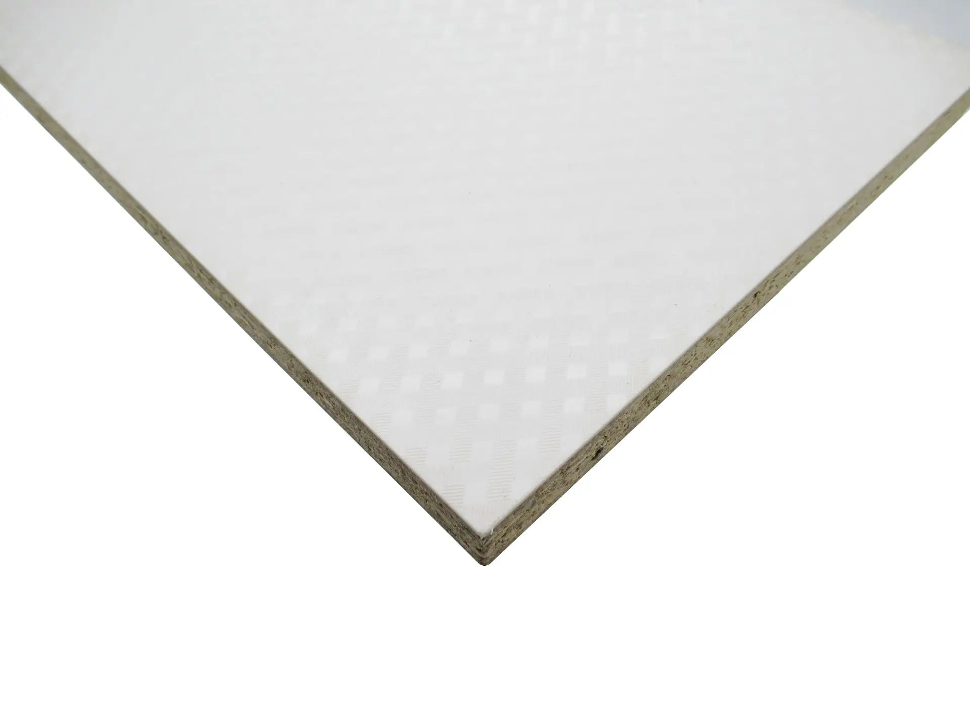 Verbundplatte Anti-Rutsch Weiß, VS: 1 mm Agoform AGO-TEX 002 Weiß, RS: Dekorspan Weiß, Träger 15 mm