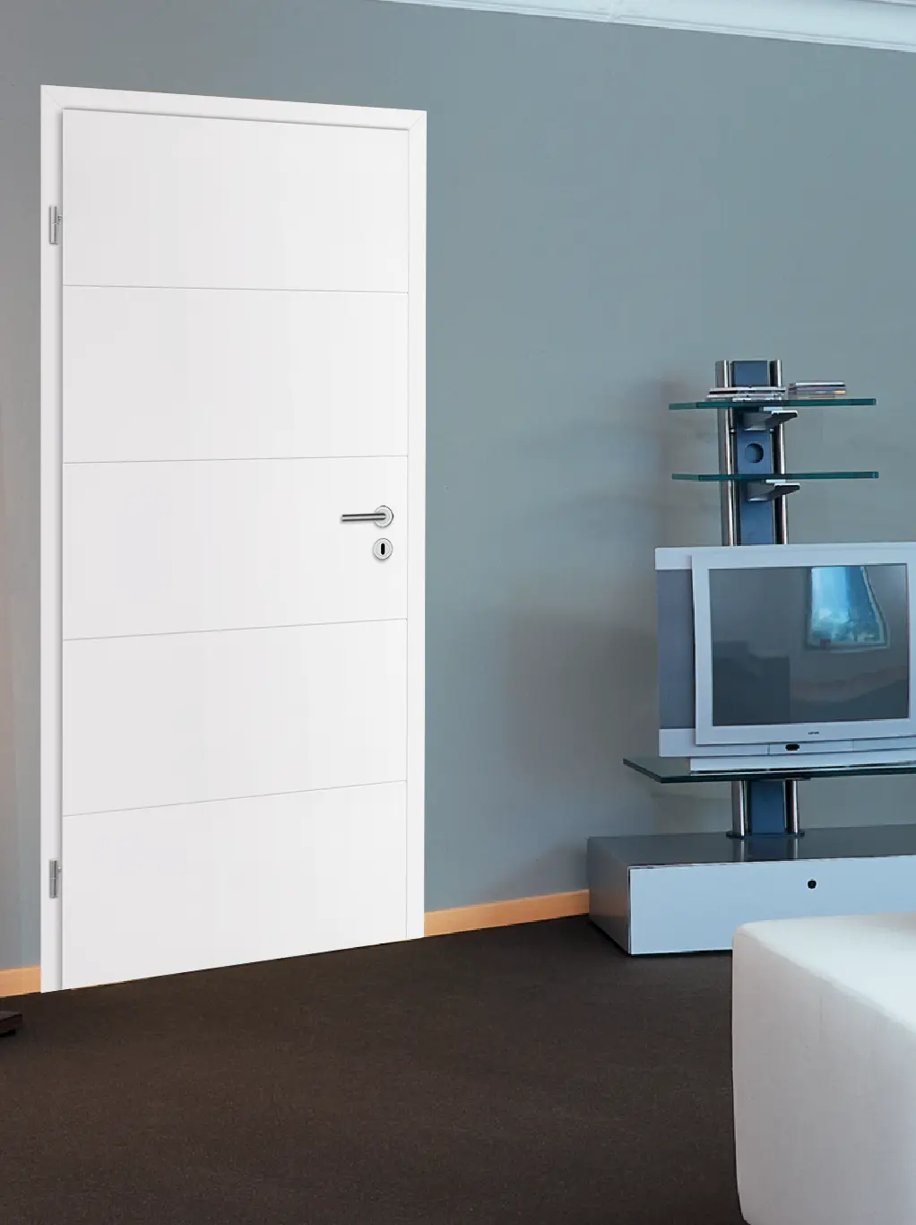 Profiltür Riva RI1 Weißlack ähnl. RAL 9010