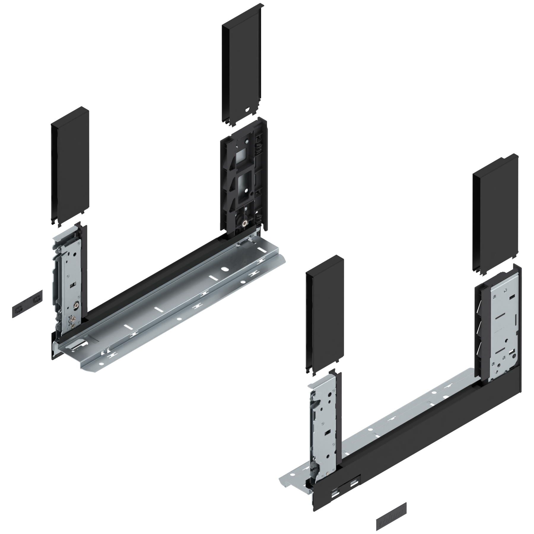Legrabox free Zargen-Set C Carbonschwarz