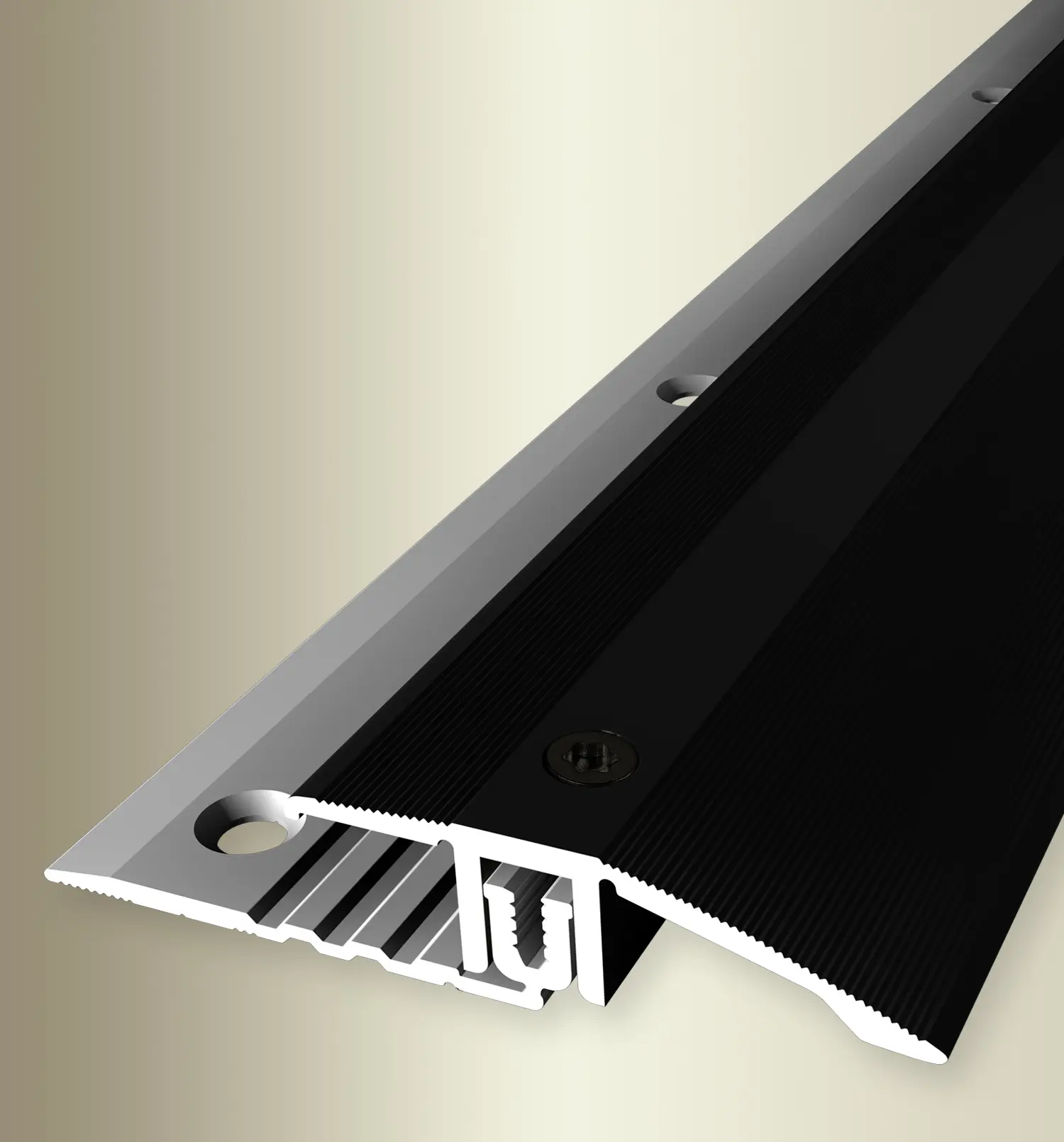 Anpassungsprofil Typ 386 L/P, Alu eloxiert, schwarz, Verstellfunktion 7-15 mm, für Laminat & Parkett