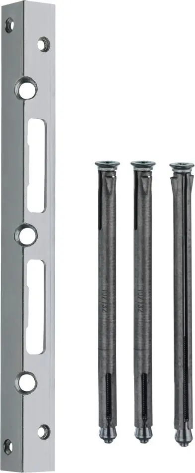 Si-Schliessblech 300 x 25 x 25 x 3 mm m.Maueranker verzinkt9M48 45263  f.gefälzte Tür