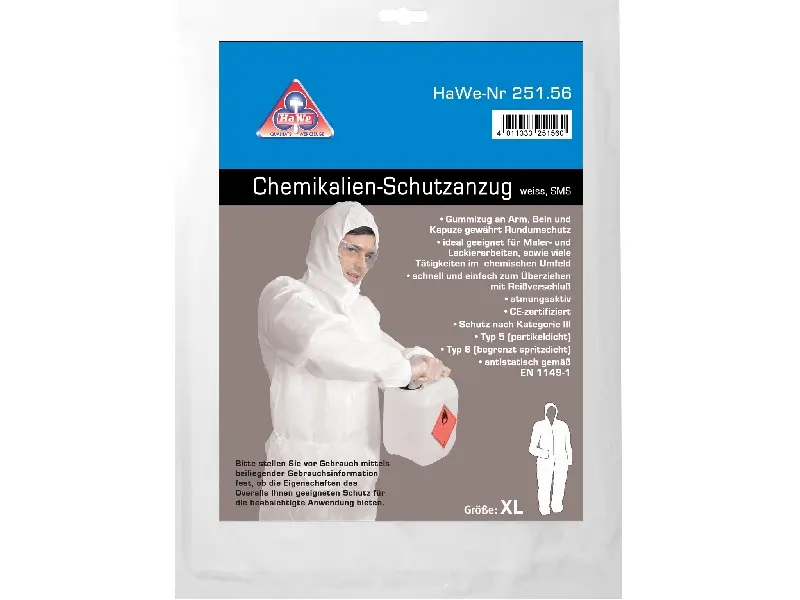 Chemikalien-Schutz Overall weiß
