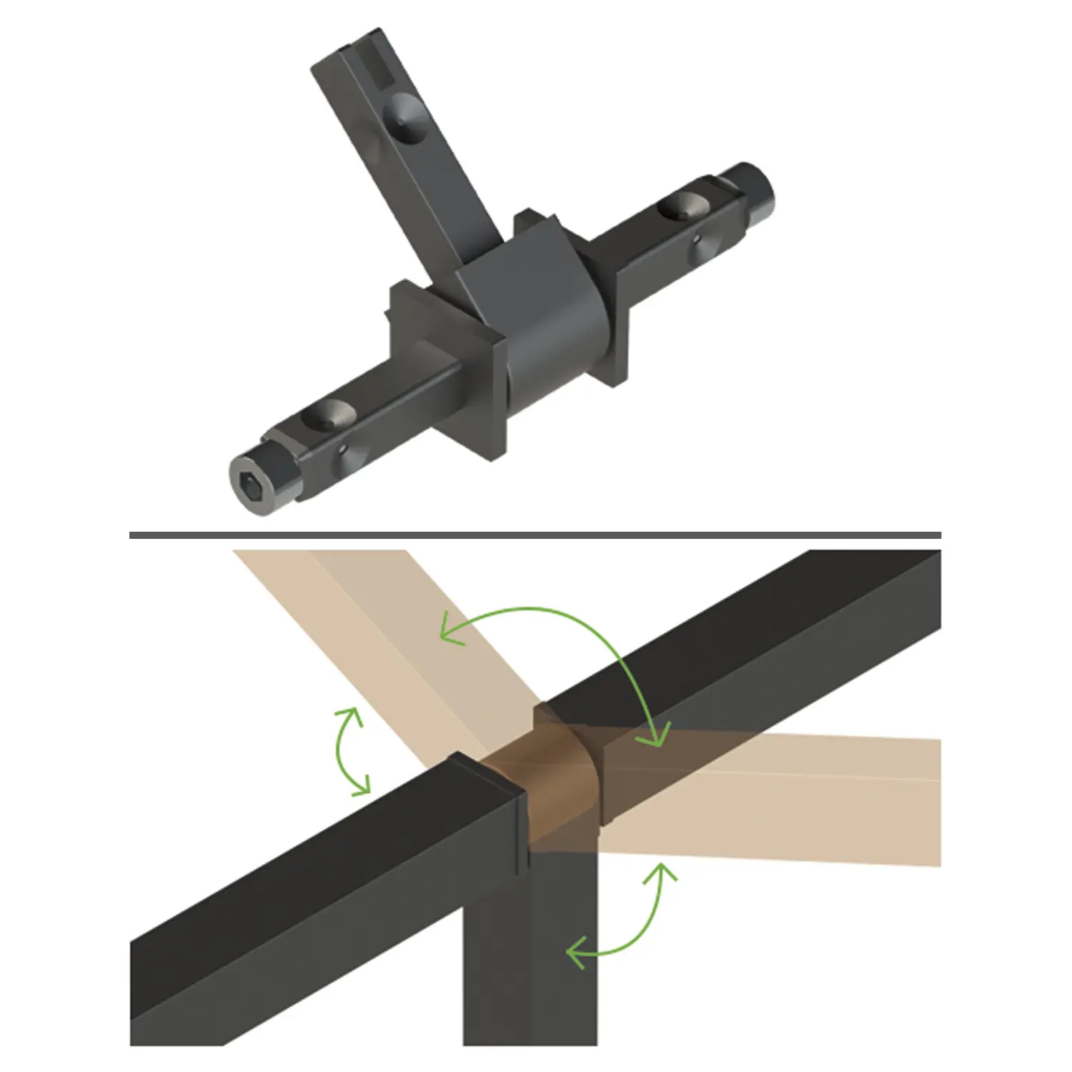 Cadro T-Stück-Verbinder 360 Grad
