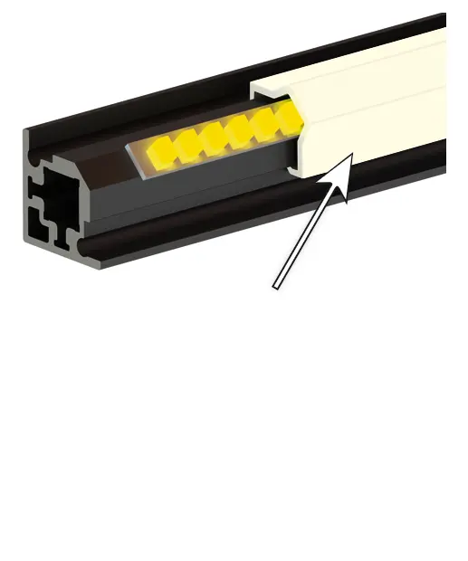 Hettich CADRO Clip-Eckprofil 2-SEITIG Kunststoff Transluzen, t, 3000 mm, 9303925