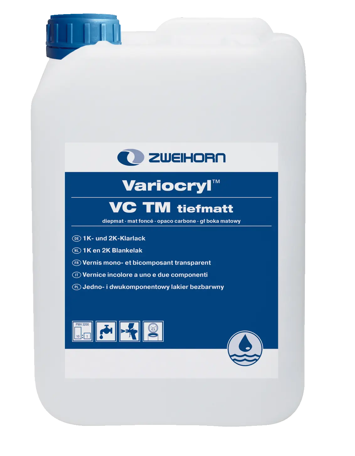 Zweihorn Variocryl VC-TM  tiefmatt, Klarlack 20 Liter,