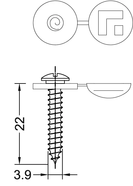 Gutmann Fensterbankschraube Edelstahl, Linsenkopf (Torx T-20), mit U-Scheibe und Kappe, grau