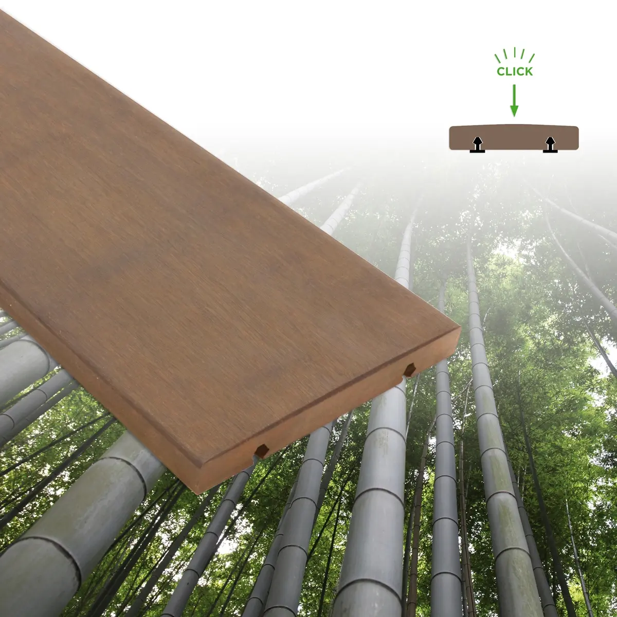 Terrassendiele Bamboo N-durance, geölt Woca, mit Stirnkanten Versiegelung, einseitig nutzbar,