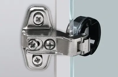 Hettich Glastürscharnier Perfekt 5204 W45, TU 12 / S, zum Anschr. (Scharnier/ Montageplatte) 0069600