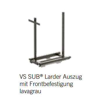Hein Unterschrankauszug, SUB-Larder, Rahmen 650 -850 mm Einbauhöhe, lavagrau, VS.90009770