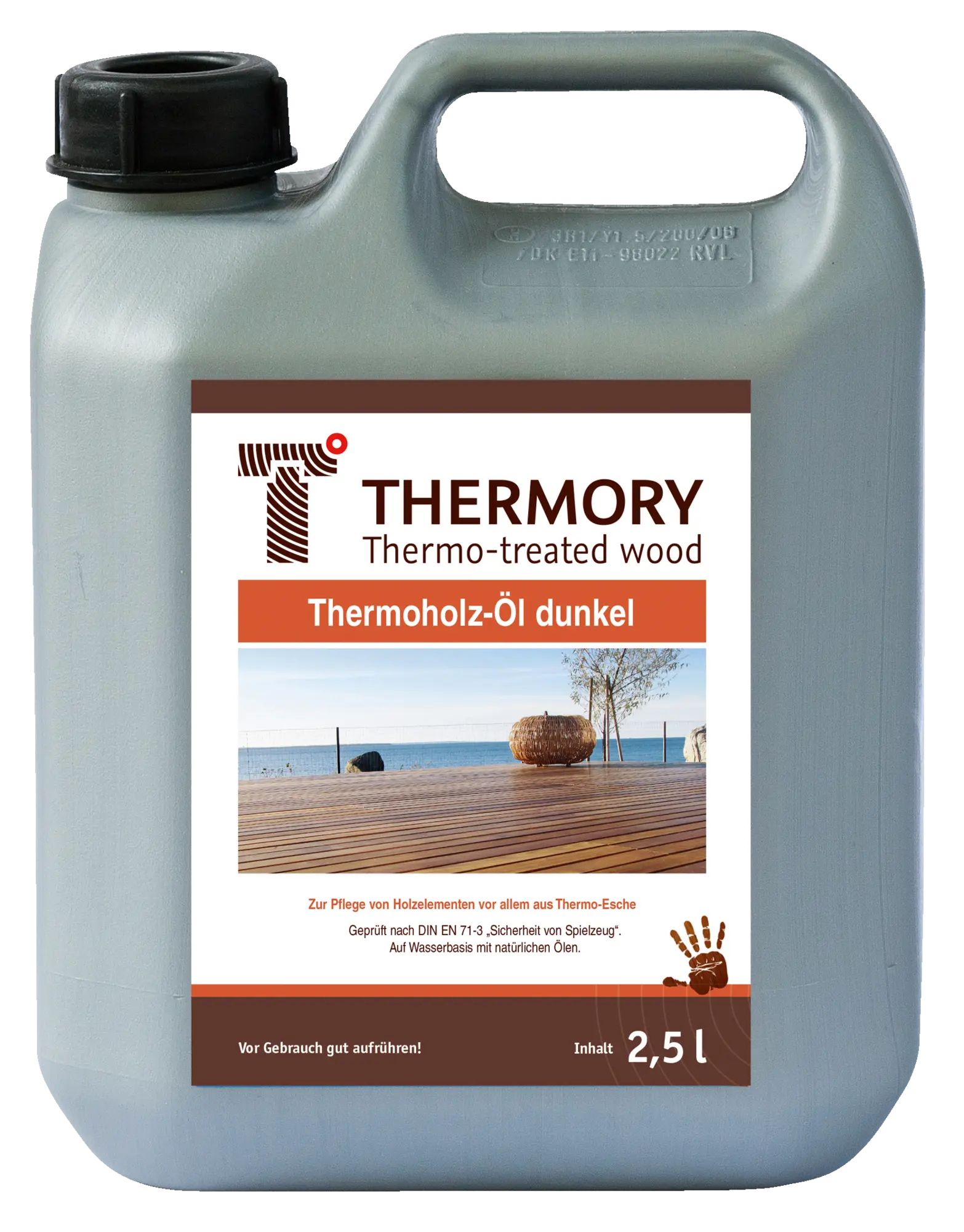 Thermory Öl dunkel, für Thermoholz Esche, 2,5 Liter, auf Wasserbasis mit natürlichen Ölen