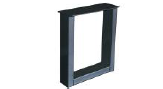 Tischgestell Metall U, Fineline 40x80 mm, Höhe 41x Breite 360 mm, matt schwarz RAL 9005  