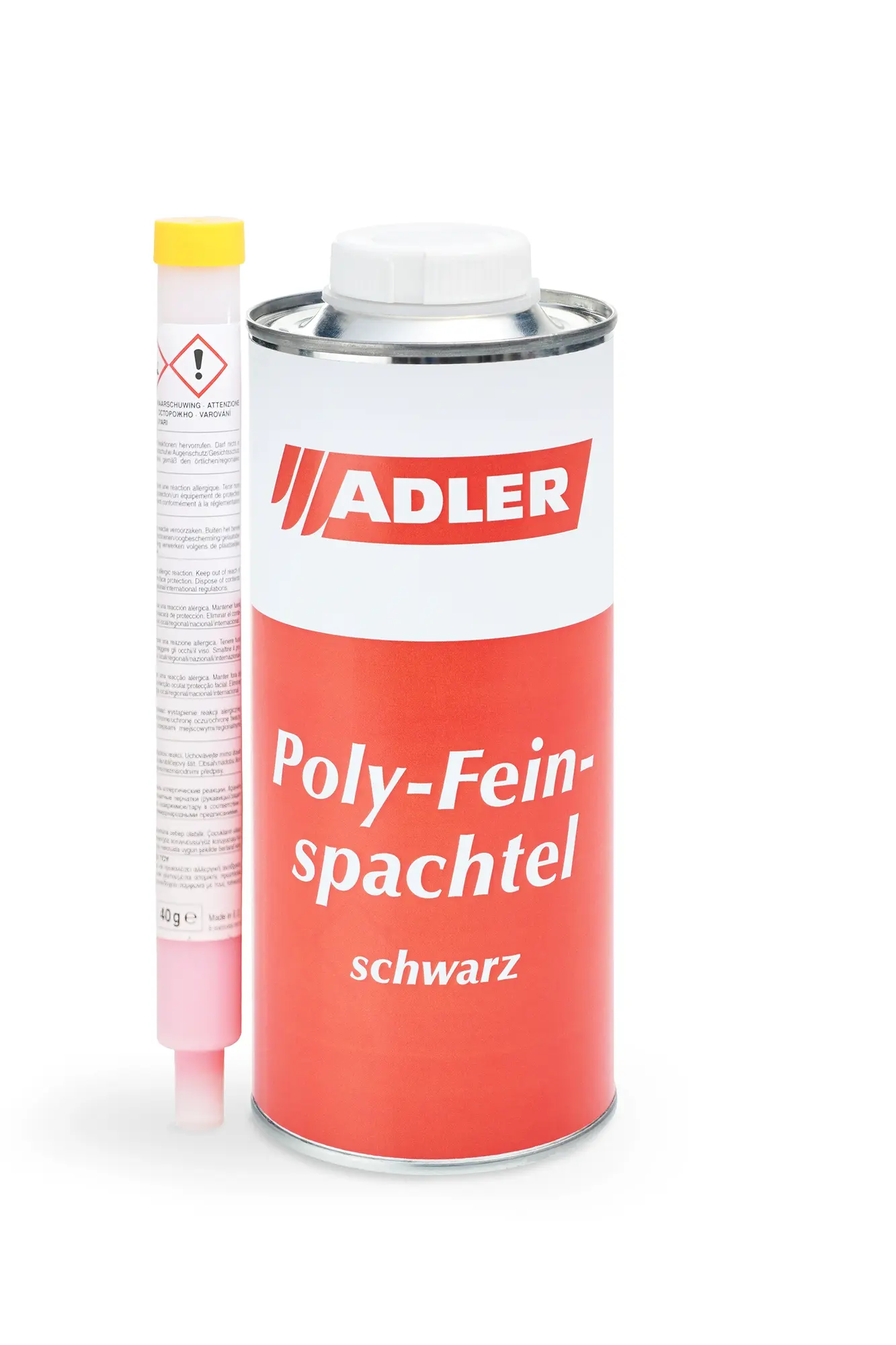 Adler Poly-Feinspachtel schwarz 1kg inkl. Härter,