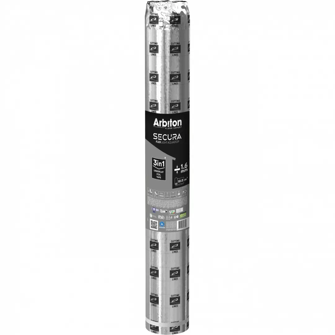Arbiton SECURA LIGHT AQUASTOP FLEX Trittschalldämmung mit integrierter Aquastop Dampfsperre & Band,