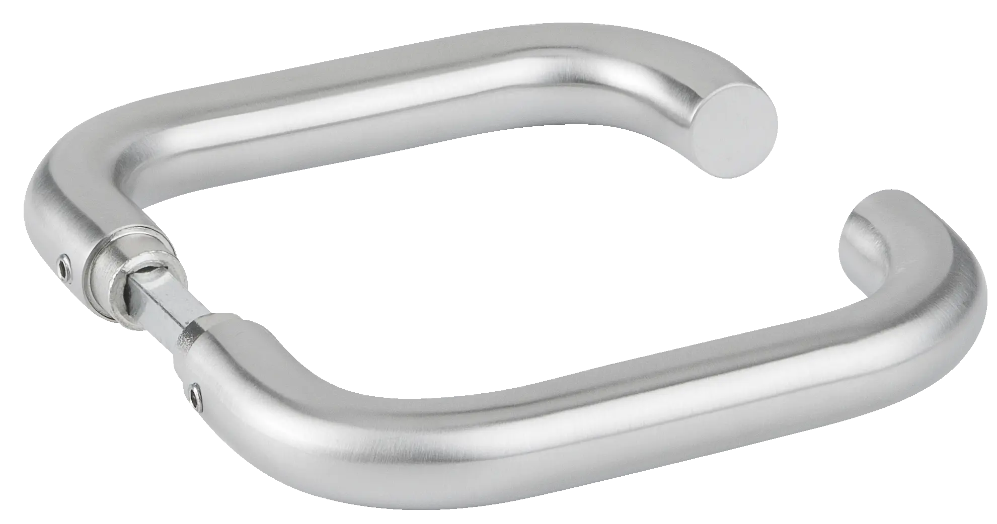 Hermat Basic 1801 Glastür-Drücker Paar, Edelstahl matt, 16 mm Drückerhalsansatz, 5172