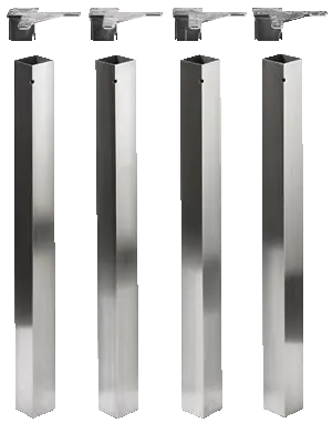 Hettich Tischbein Afia 60x60 mm, Länge 700 mm, Set a 4 Stück, Edelstahl gebürstet, 9078541