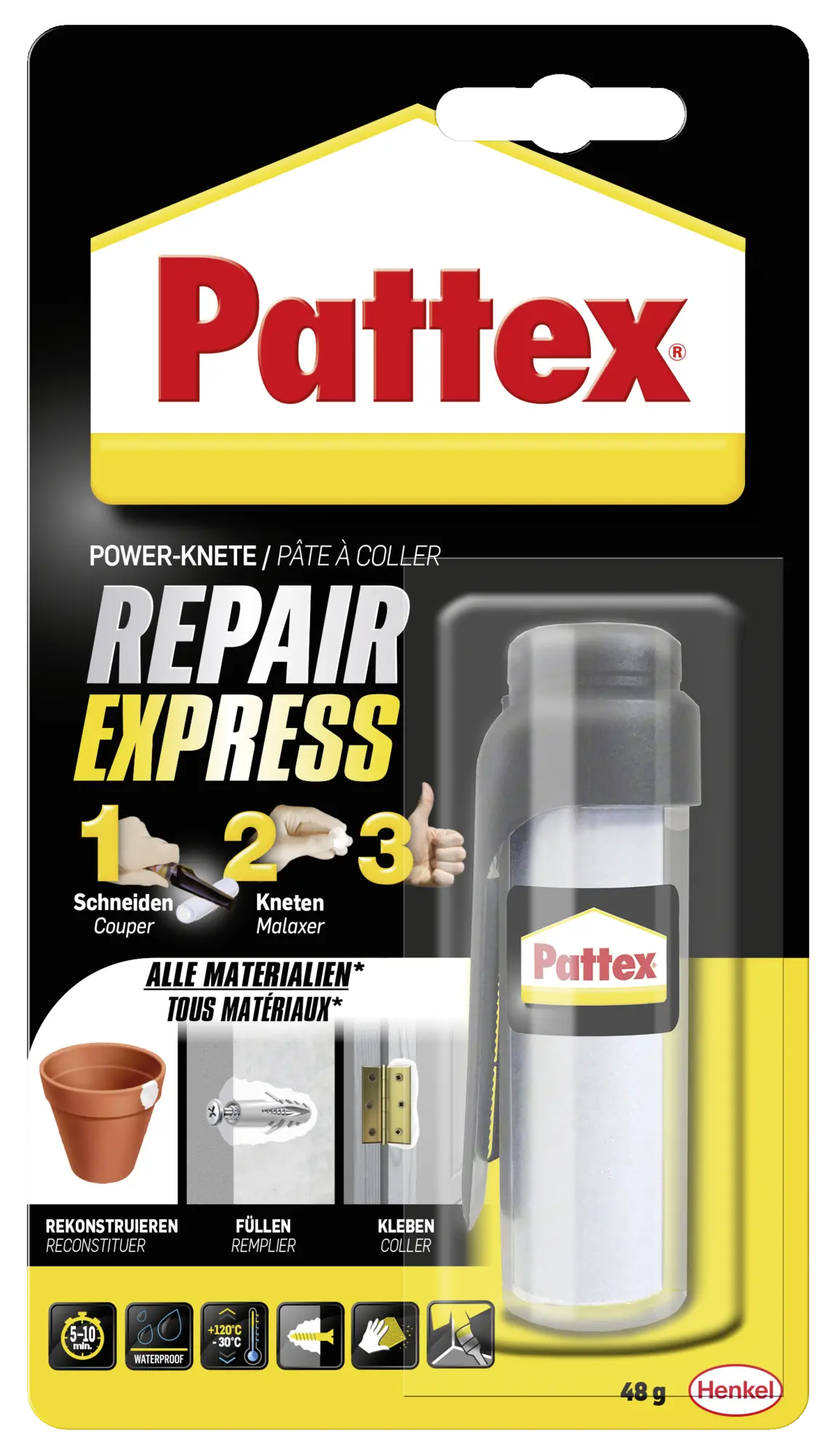 Henkel Pattex Repair Express Power-Knete, 48 g, PRE7N