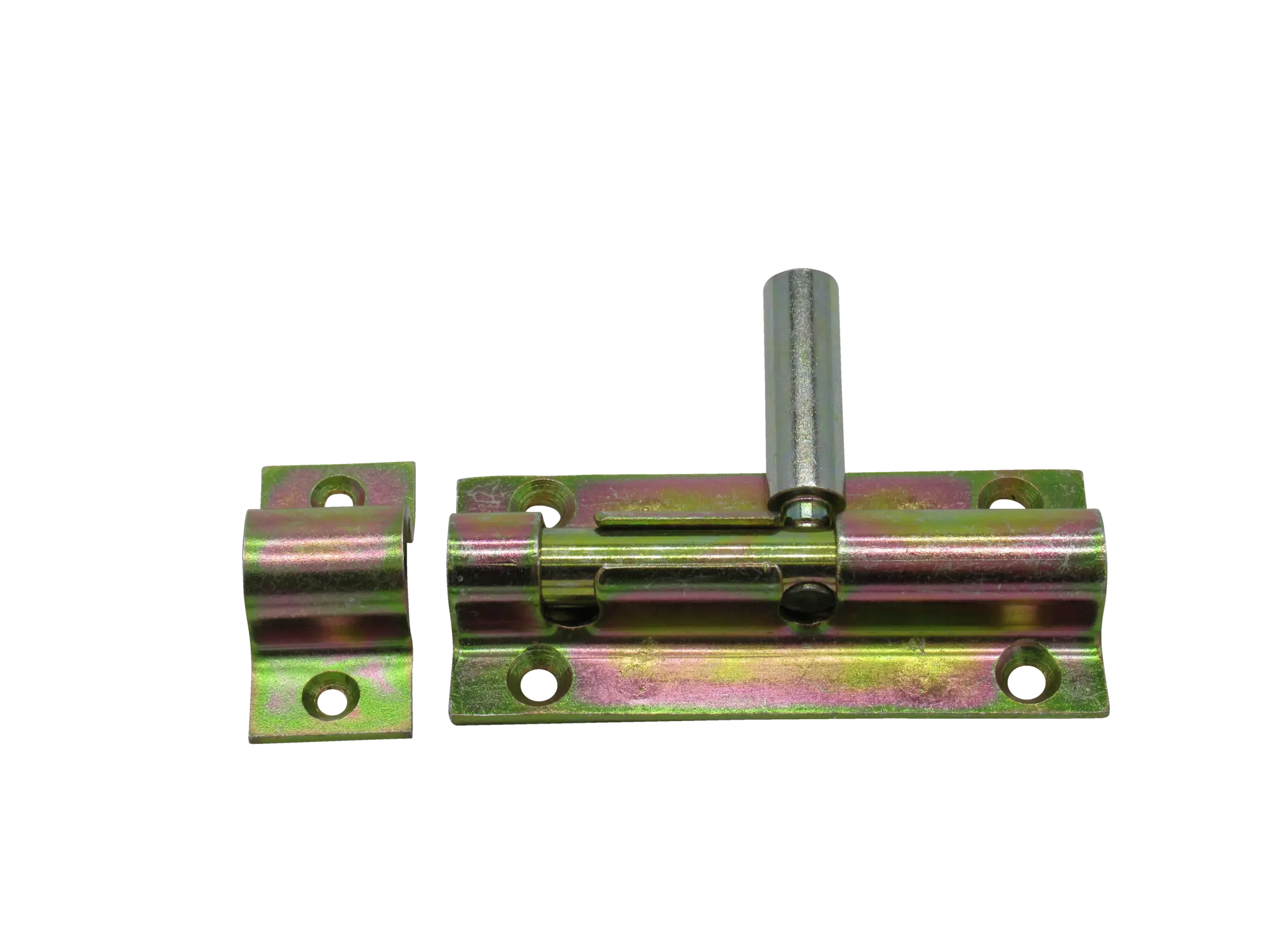 Strenger Bolzenriegel 390, 80x35mm, Bolzen Ø10mm, gelb verzinkt, S390-000140-800