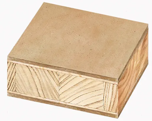 Tischlerplatte Stab stabil, 5 fach, Absperrung mit Furnierund beids. HDF 2mm, Interior verleimt