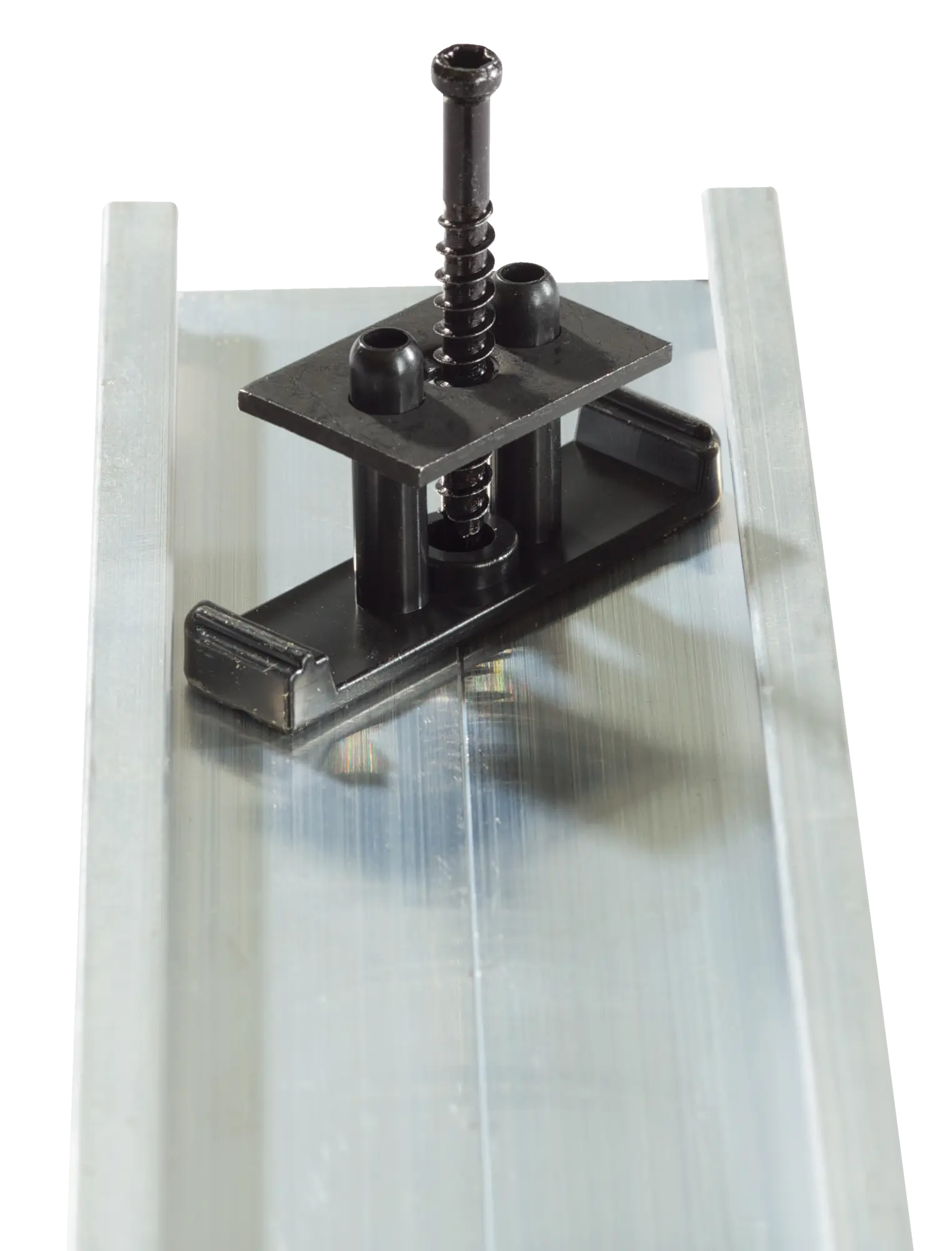 Alu-Systemprofil DUPLEXmontageclip,  Fuge 6mm,  Platte und Schraube Edelstahl V2A, 