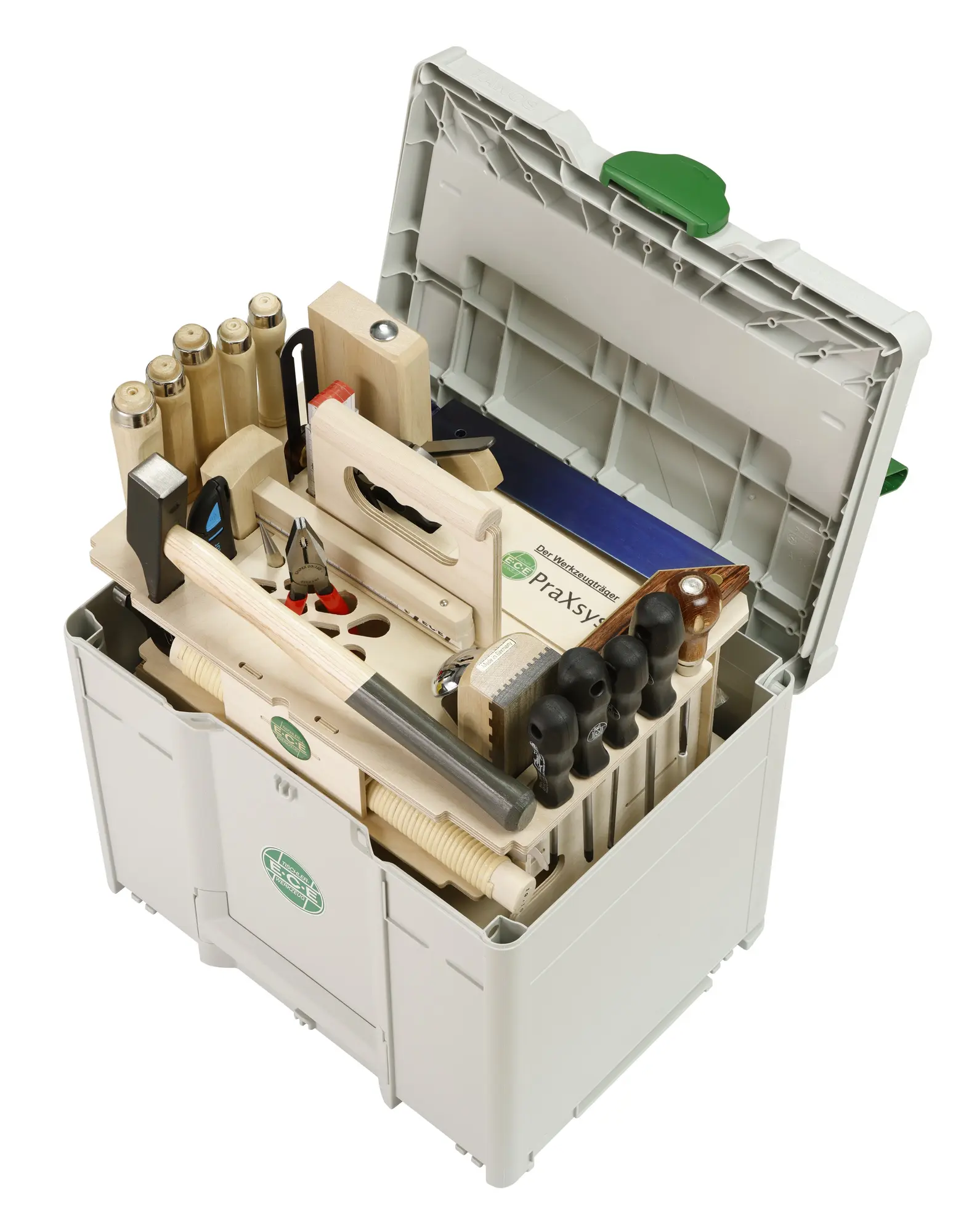 ECE Top-tainer, komplett mit Werkzeugträger „PraXsys“ und 36-tlg. Werkzeugsatz, im T-LOC Systainer,