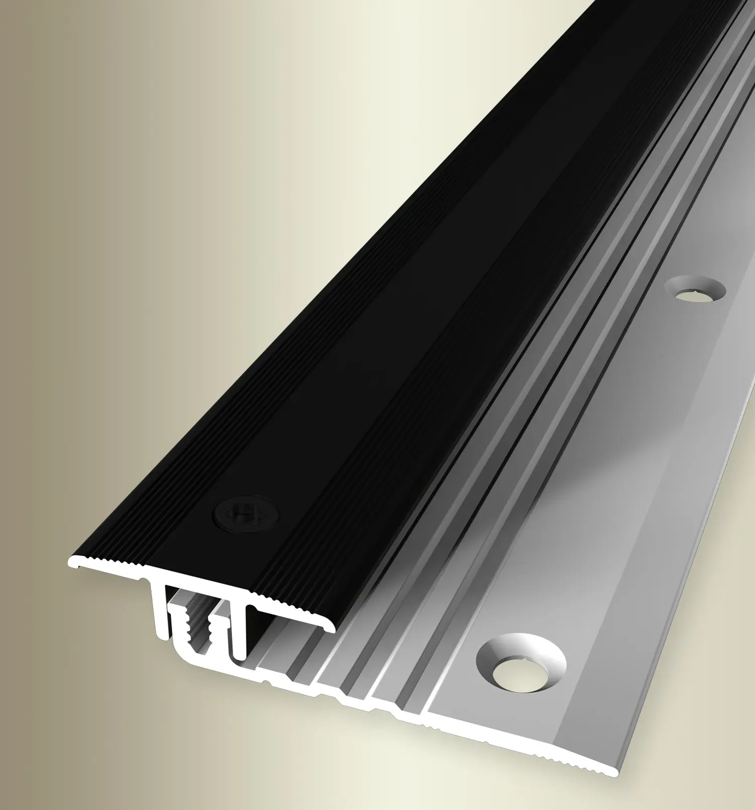 Übergangsprofil Typ 378, Aluminium eloxiert, schwarz, Verstellfunktion 4-9, 5 mm, für Vinylböden