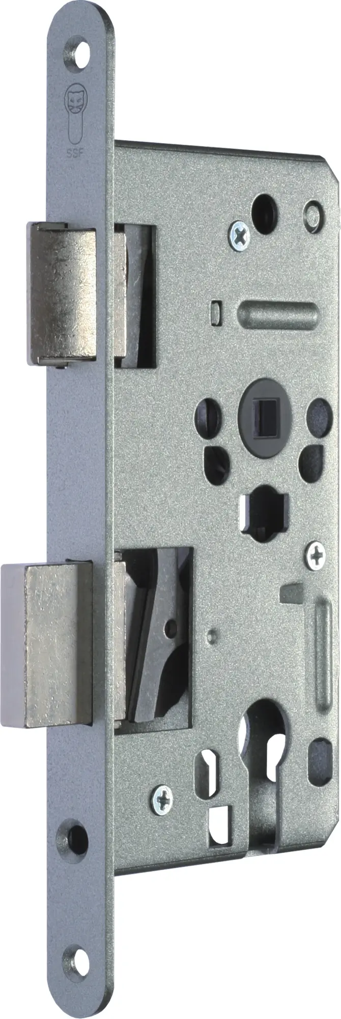 SSF Zimmertürschlösser Kl.2 TGL Dorn 55 Stulp 18 x 220mm rund silber