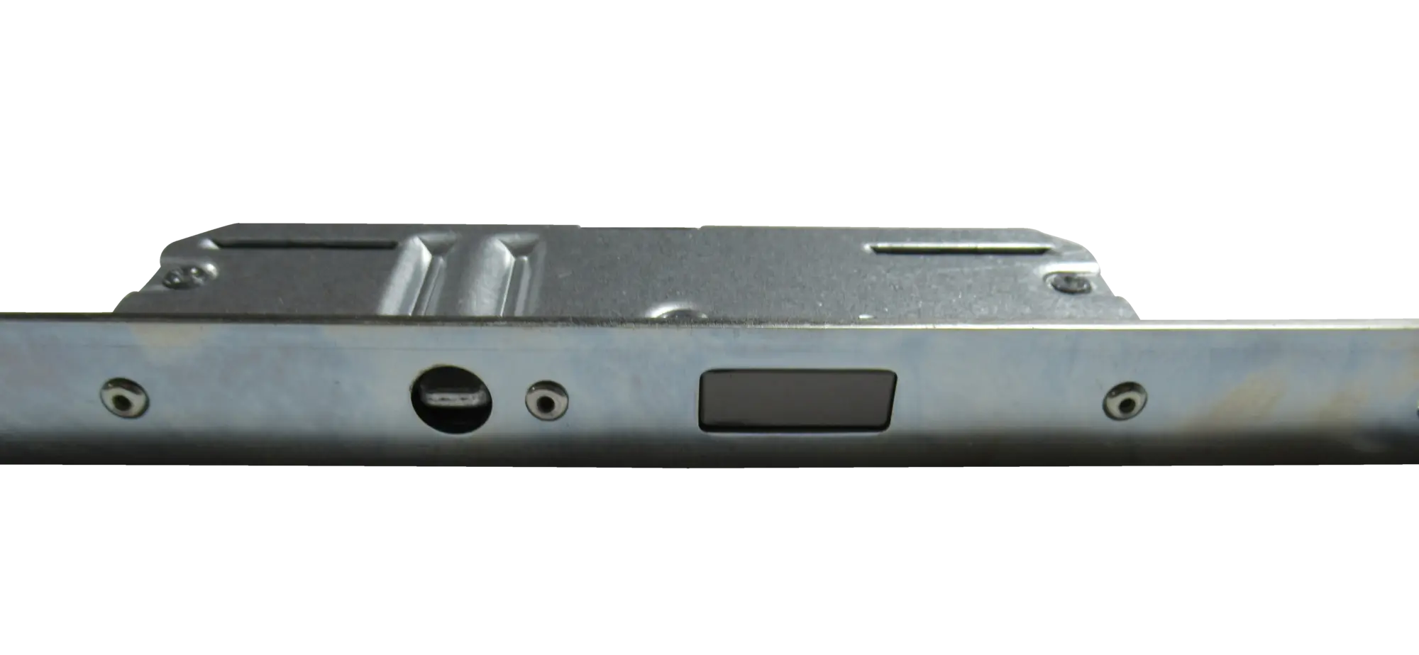 KFV Türverschluss BS-2300SL B001, 2-Bolzen, 72/55/8mm, PZW, Flachstulp 24mm kt. verz, Griff 1020mm