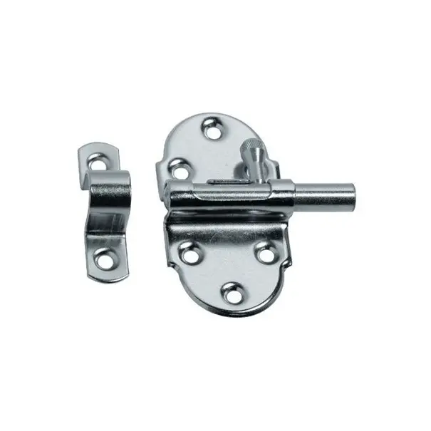 Strenger Grendelriegel 098, 70x35mm,mit Schlaufe, Hub 20mm, vernickelt, S520-000098-300