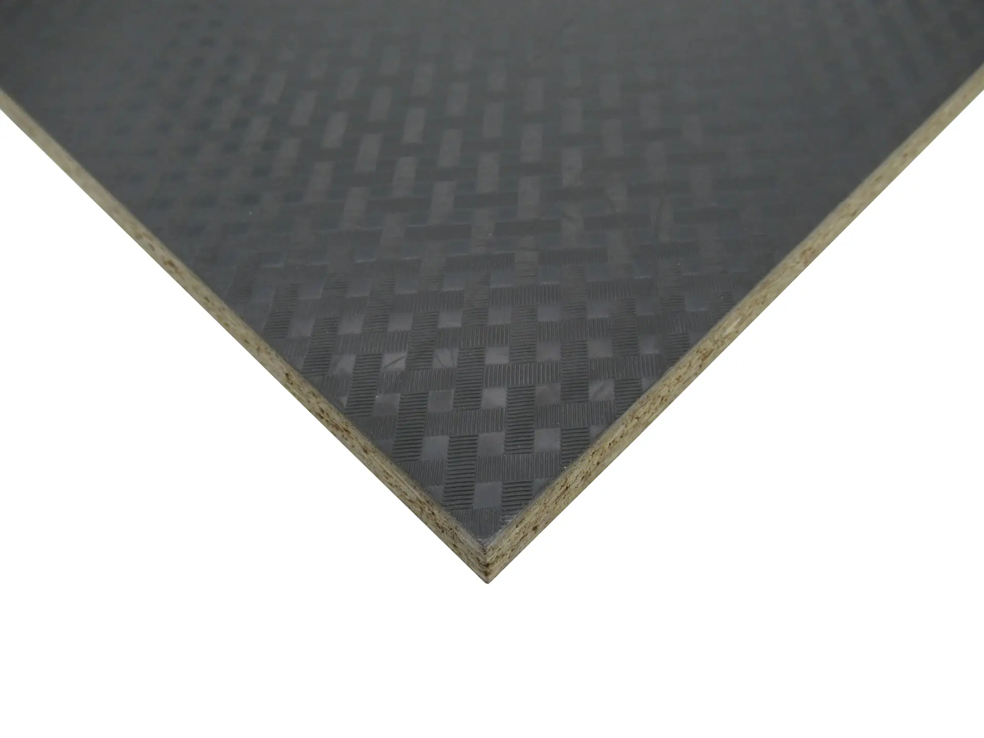 Verbundplatte Anti-Rutsch Anthrazit, VS: 1 mm Agoform AGO-TEX 876 Anthrazit, RS: Dekorspan Weiß,